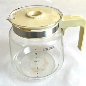Vintage 12 Cup Glass Coffee Pot  Carafe with Lid